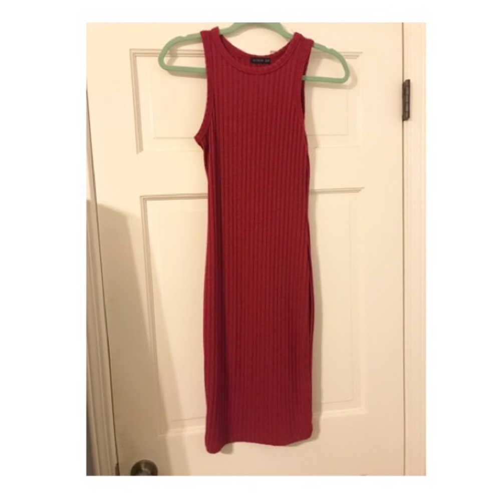 Knee length red dress